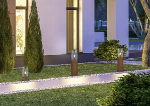 3d rendering of modern cozy house with garage for sale or rent w