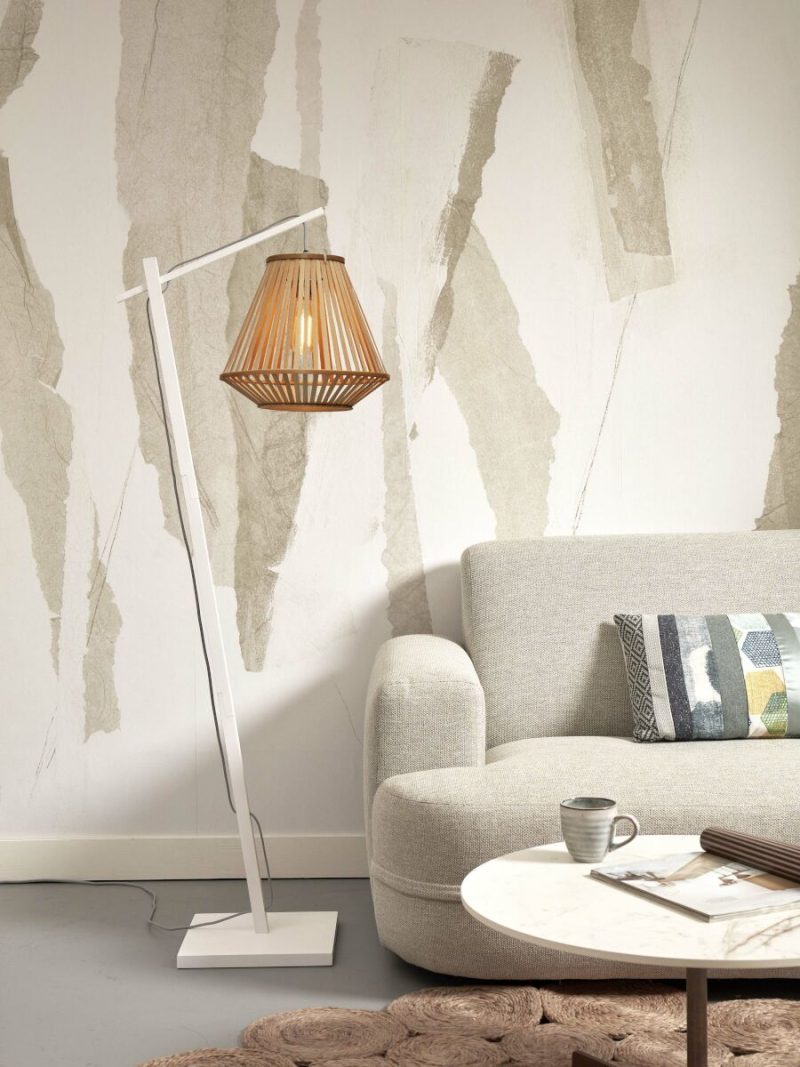 Naturel/witte bamboe lantaarn vloerlamp GOOD&MOJO Merapi - Afbeelding 2