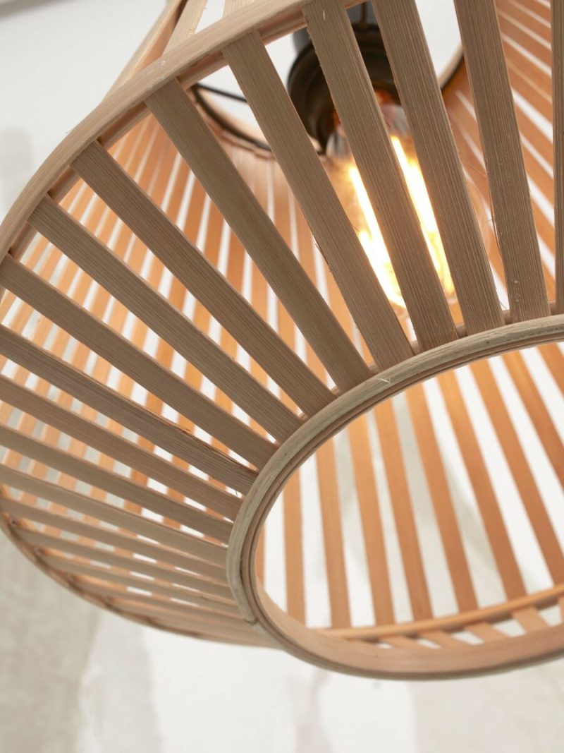 Naturel/witte bamboe lantaarn vloerlamp GOOD&MOJO Merapi - Afbeelding 3
