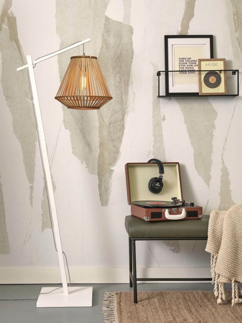 Naturel/witte bamboe lantaarn vloerlamp GOOD&MOJO Merapi - Afbeelding 5