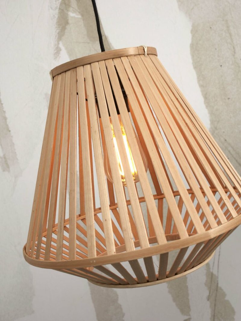 Naturel/witte bamboe lantaarn vloerlamp GOOD&MOJO Merapi - Afbeelding 7