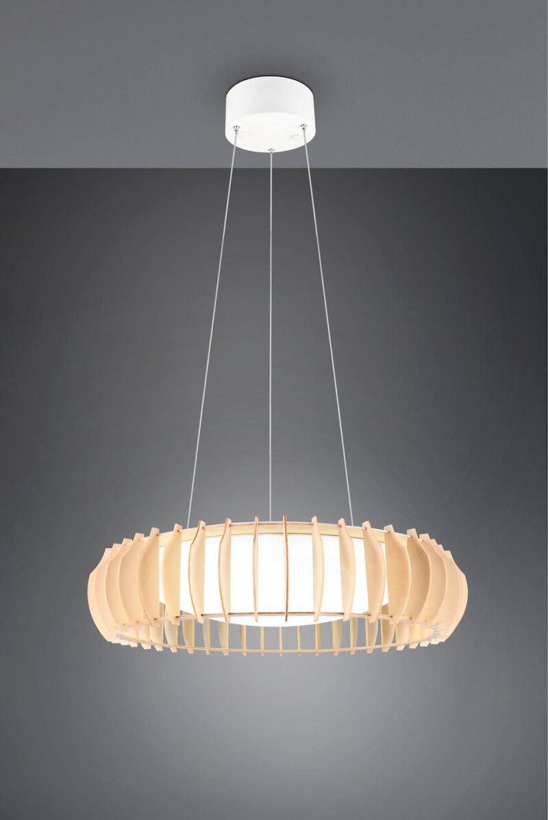 Natuurlijke ronde houten hanglamp Monte - Afbeelding 3
