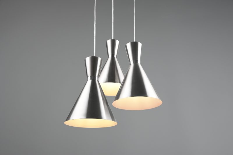 Nikkelen 3-lichts hanglamp trechtervorm Enzo - Afbeelding 3
