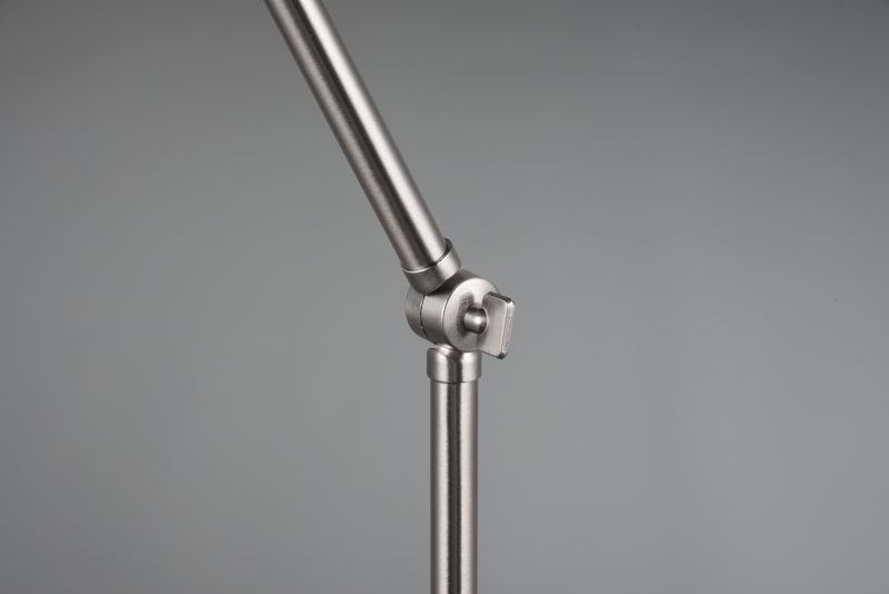 Nikkelen industriële vloerlamp trechterkap Enzo - Afbeelding 2
