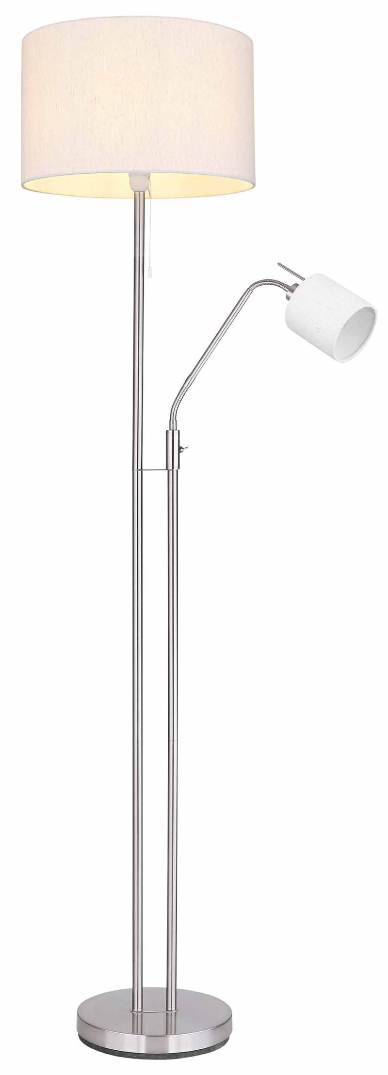 Nikkelen klassieke metalen vloerlamp Globo Ava - Afbeelding 3