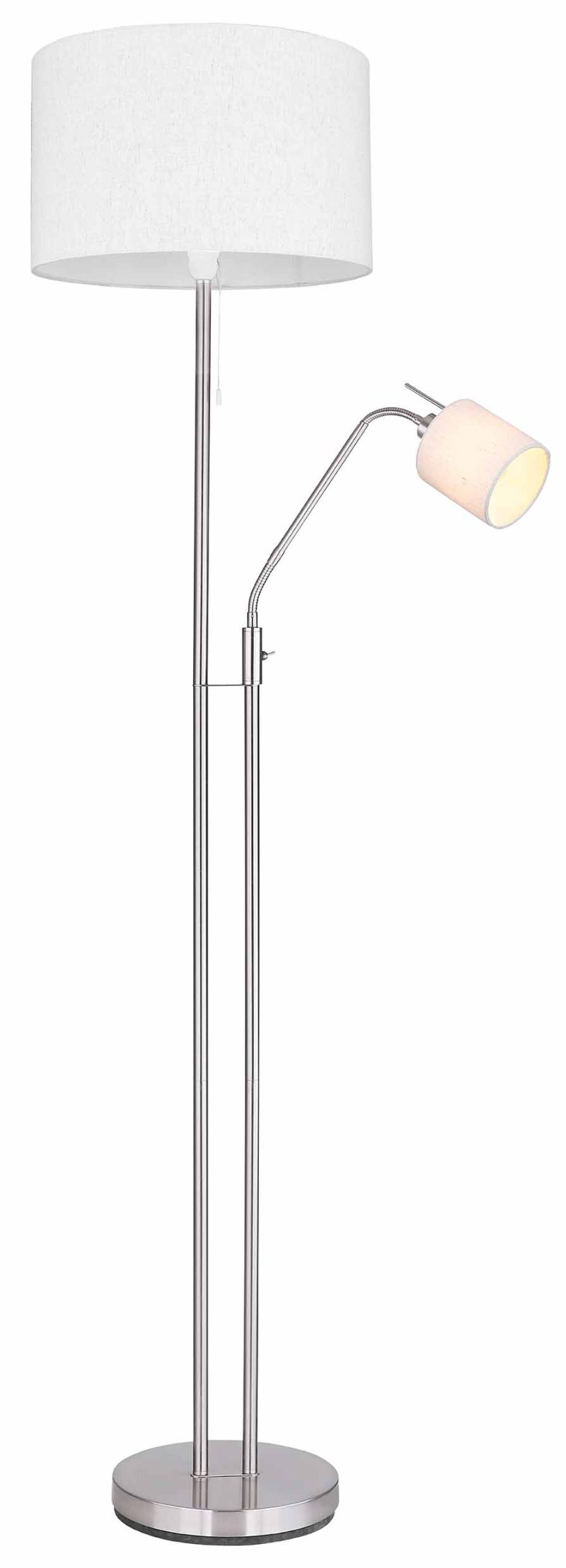 Nikkelen klassieke metalen vloerlamp Globo Ava - Afbeelding 4