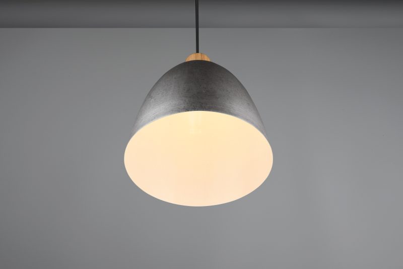 Nikkelen komvormige hanglamp metaal houtaccent Jagger - Afbeelding 3