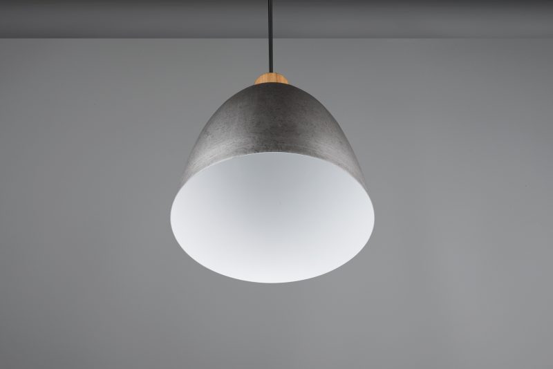 Nikkelen komvormige hanglamp metaal houtaccent Jagger - Afbeelding 5
