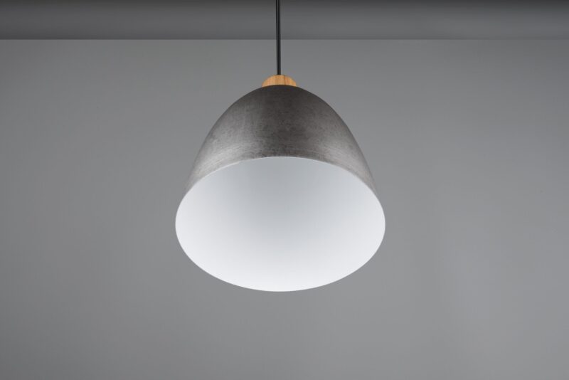 Nikkelen komvormige hanglamp metaal houtaccent Jagger - Afbeelding 5