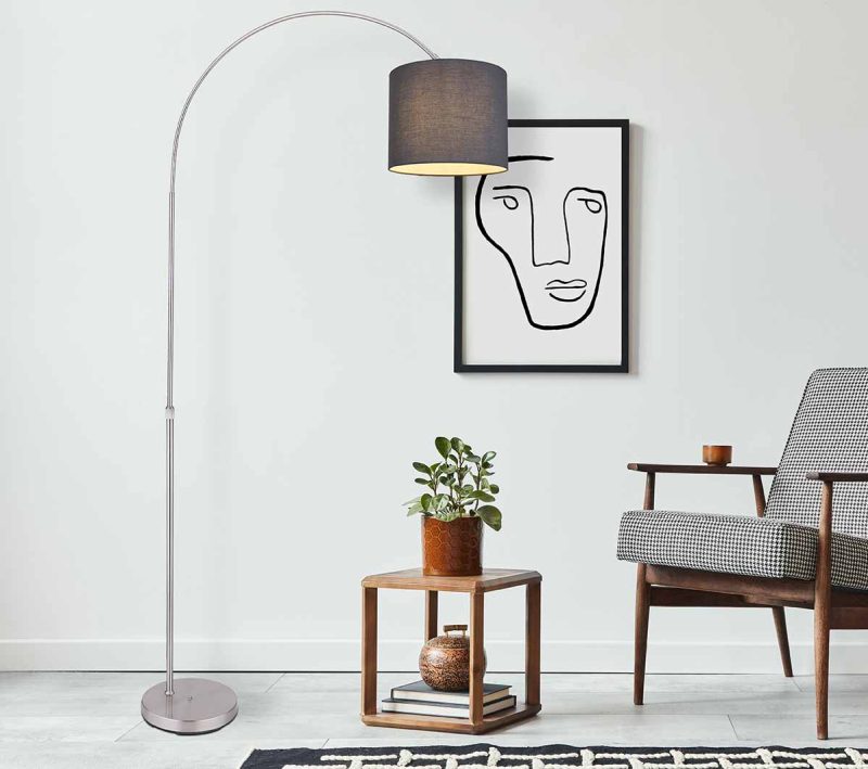 Nikkelen metalen klassieke vloerlamp Globo Sanna - Afbeelding 4