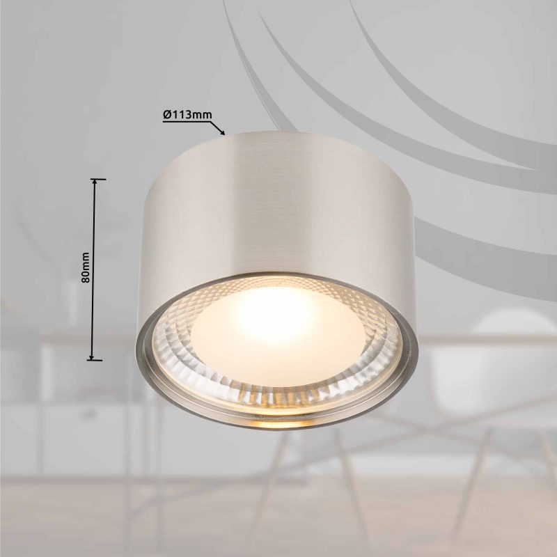 Nikkelen ronde moderne plafondlamp Globo Serena - Afbeelding 5