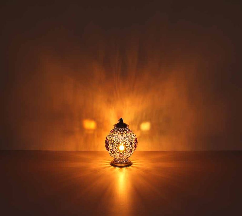 Oosterse zilveren metalen hanglamp Globo Gelasius - Afbeelding 4