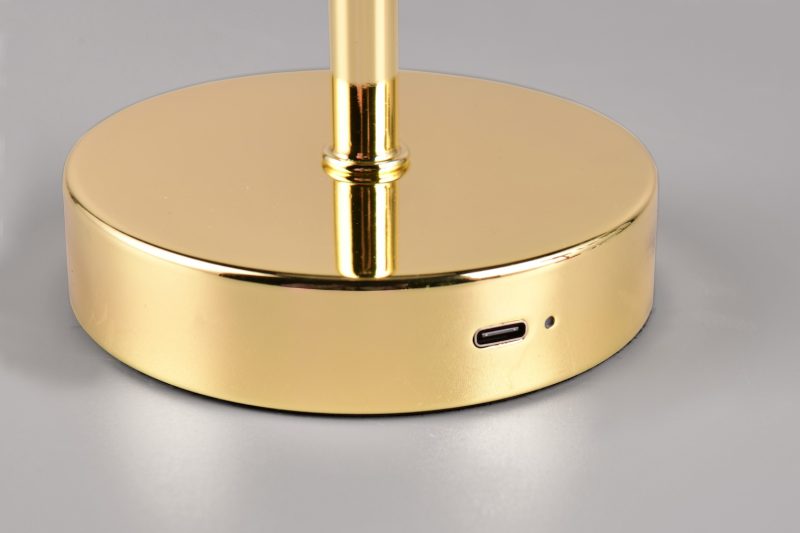Oplaadbare klassieke gouden ronde tafellamp Jeff - Afbeelding 3