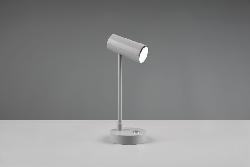 Oplaadbare moderne ronde grijze tafellamp Lenny - Afbeelding 2