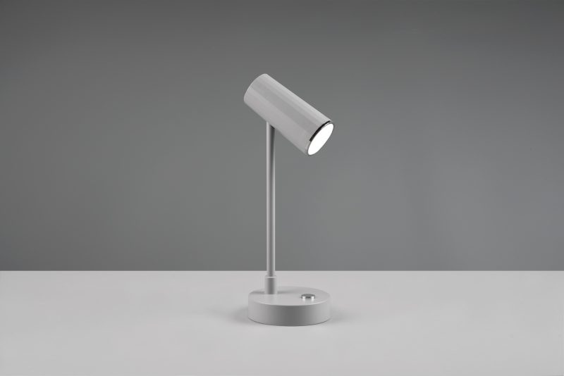 Oplaadbare moderne ronde grijze tafellamp Lenny - Afbeelding 3
