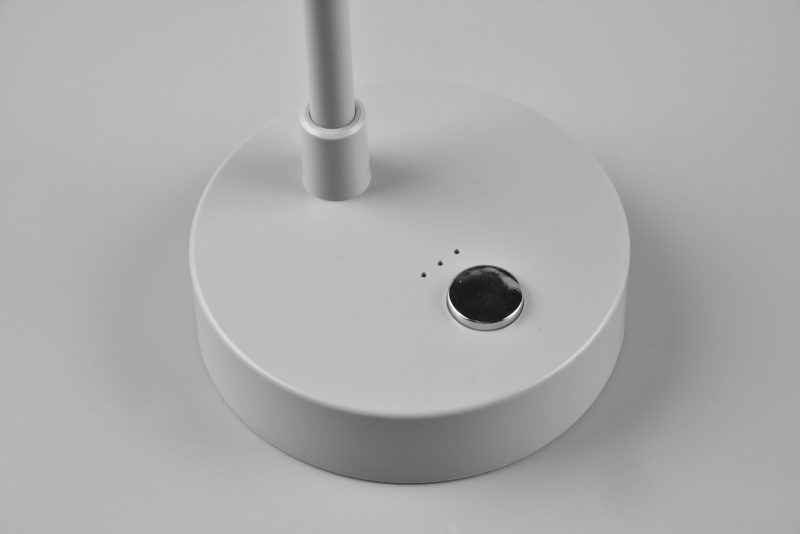 Oplaadbare moderne ronde grijze tafellamp Lenny - Afbeelding 4