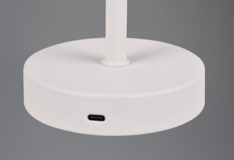Oplaadbare moderne witte ronde tafellamp Jeff - Afbeelding 2
