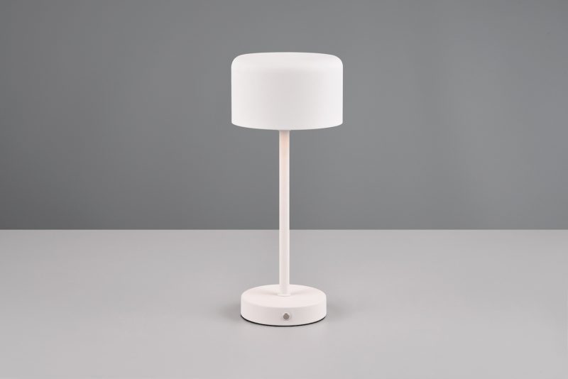 Oplaadbare moderne witte ronde tafellamp Jeff - Afbeelding 3