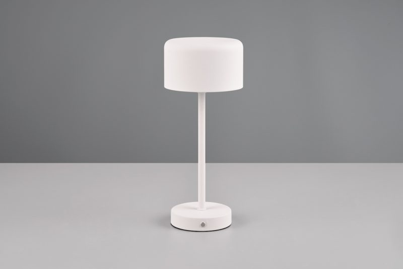 Oplaadbare moderne witte ronde tafellamp Jeff - Afbeelding 4