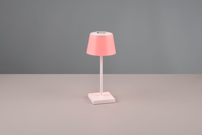 Oplaadbare moderne witte tafellamp met meerkleurig licht Sanchez - Afbeelding 2