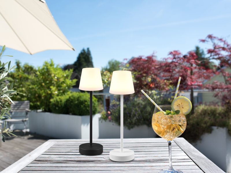 Oplaadbare moderne witte tafellamp met melkglazen kap Martinez - Afbeelding 5