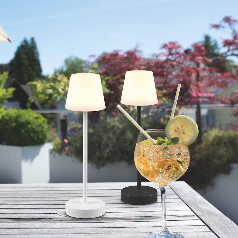 Oplaadbare moderne witte tafellamp met melkglazen kap Martinez - Afbeelding 6