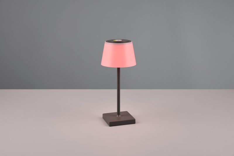 Oplaadbare moderne zwart met witte tafellamp met meerkleurig licht Sanchez - Afbeelding 2