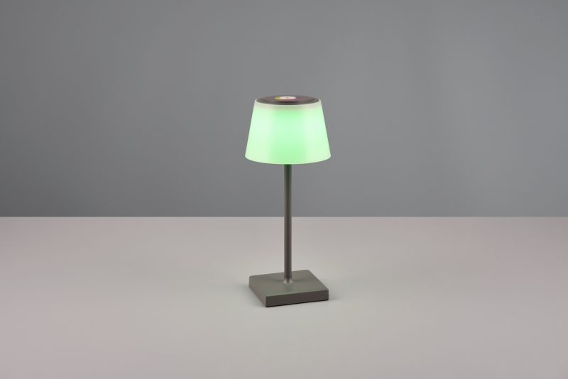 Oplaadbare moderne zwart met witte tafellamp met meerkleurig licht Sanchez - Afbeelding 3