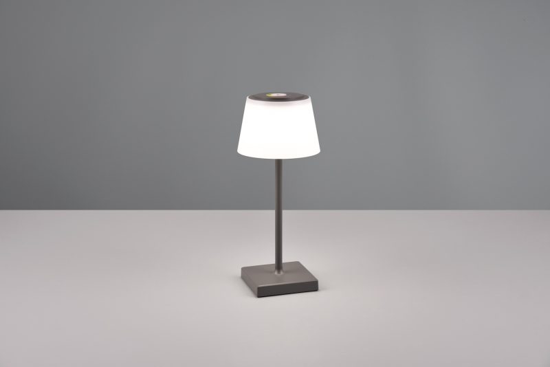 Oplaadbare moderne zwart met witte tafellamp met meerkleurig licht Sanchez - Afbeelding 5