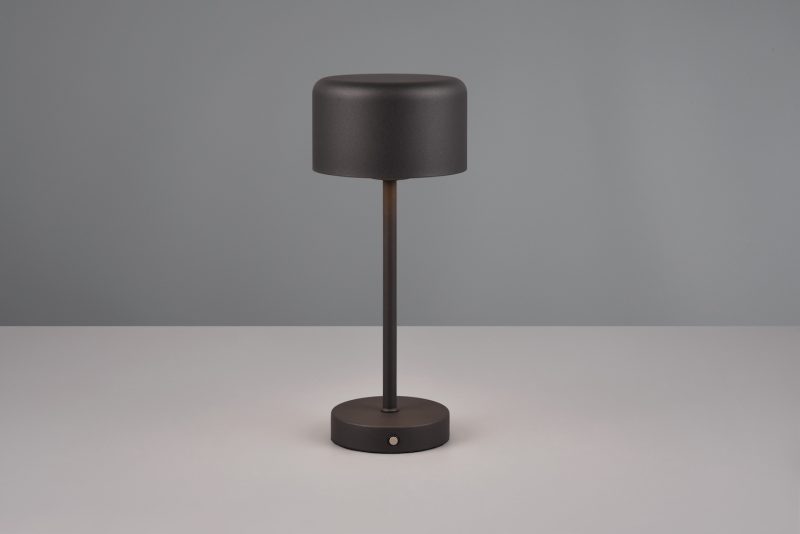 Oplaadbare moderne zwarte tafellamp met ronde lampenkap Jeff - Afbeelding 3