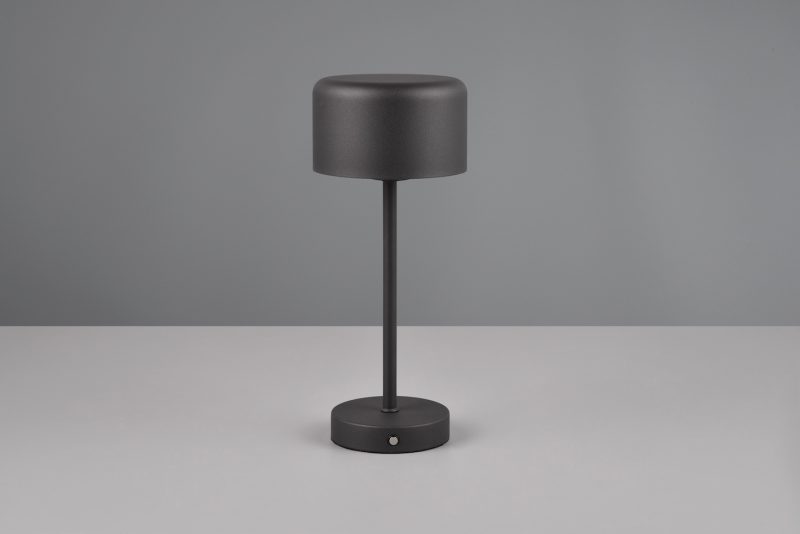 Oplaadbare moderne zwarte tafellamp met ronde lampenkap Jeff - Afbeelding 4