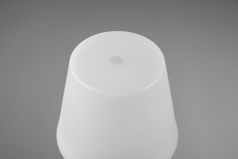 Oplaadbare moderne zwarte tafellamp met witte kap Martinez - Afbeelding 3