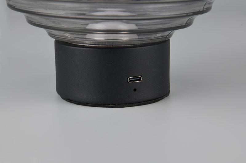 Oplaadbare retro bruine ronde tafellamp Earl - Afbeelding 3