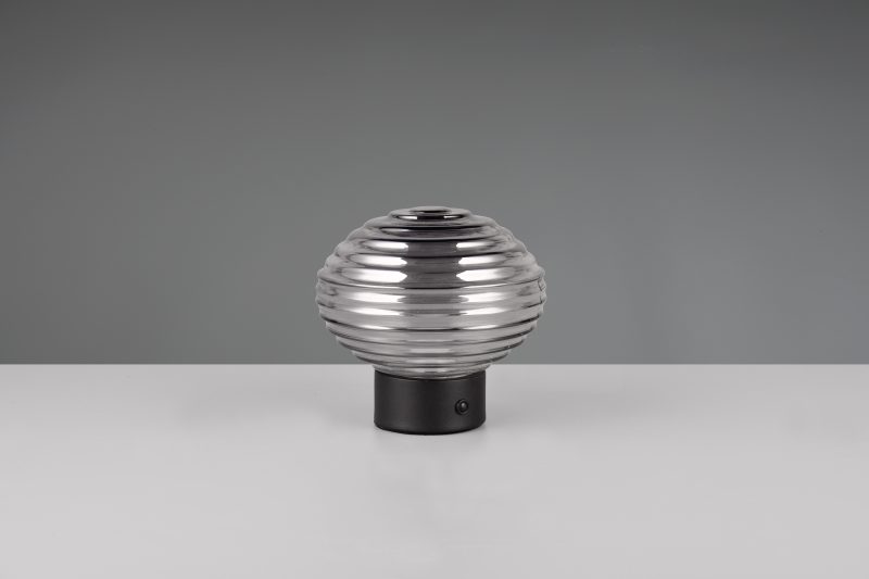Oplaadbare retro bruine ronde tafellamp Earl - Afbeelding 4