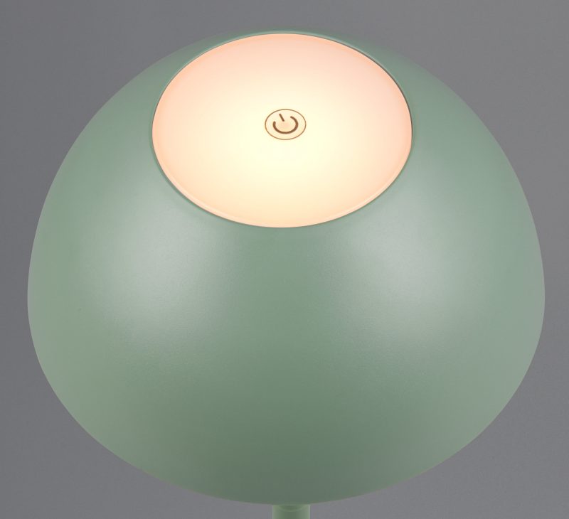 Oplaadbare retro groene kunststof tafellamp Ricardo - Afbeelding 2