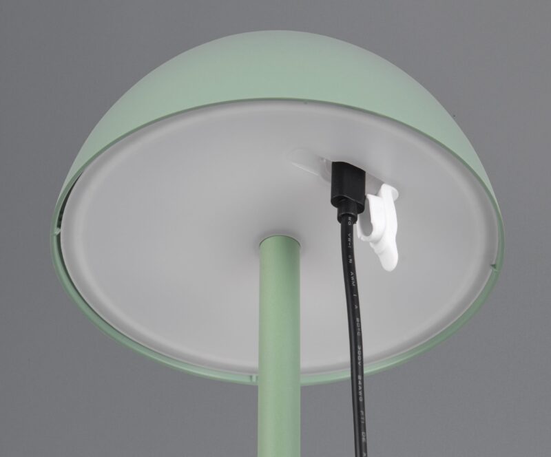 Oplaadbare retro groene kunststof tafellamp Ricardo - Afbeelding 4