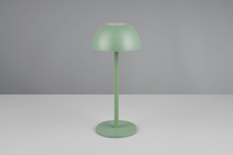 Oplaadbare retro groene kunststof tafellamp Ricardo - Afbeelding 5