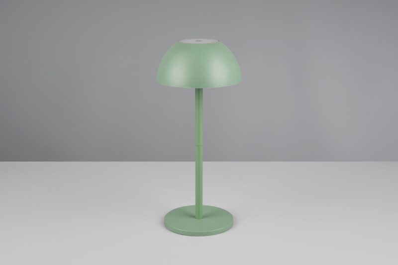 Oplaadbare retro groene kunststof tafellamp Ricardo - Afbeelding 5