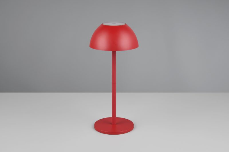 Oplaadbare Retro rode kunststof tafellamp Ricardo - Afbeelding 5