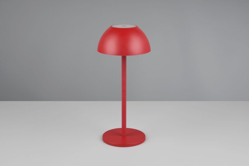 Oplaadbare Retro rode kunststof tafellamp Ricardo - Afbeelding 5