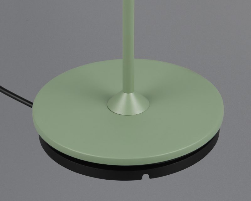 Oplaadbare retro tafellamp van groen metaal Suarez - Afbeelding 4