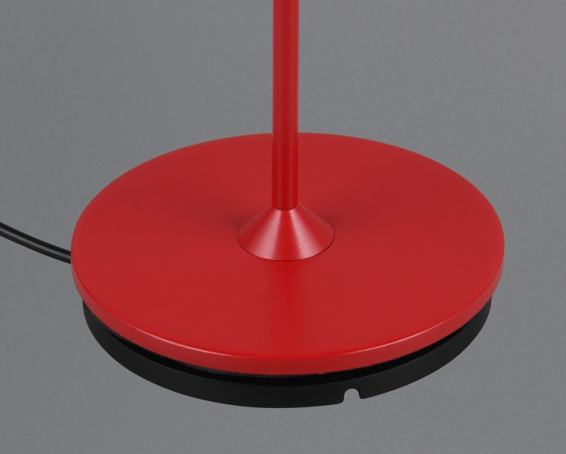 Oplaadbare retro tafellamp van rood metaal Suarez - Afbeelding 4