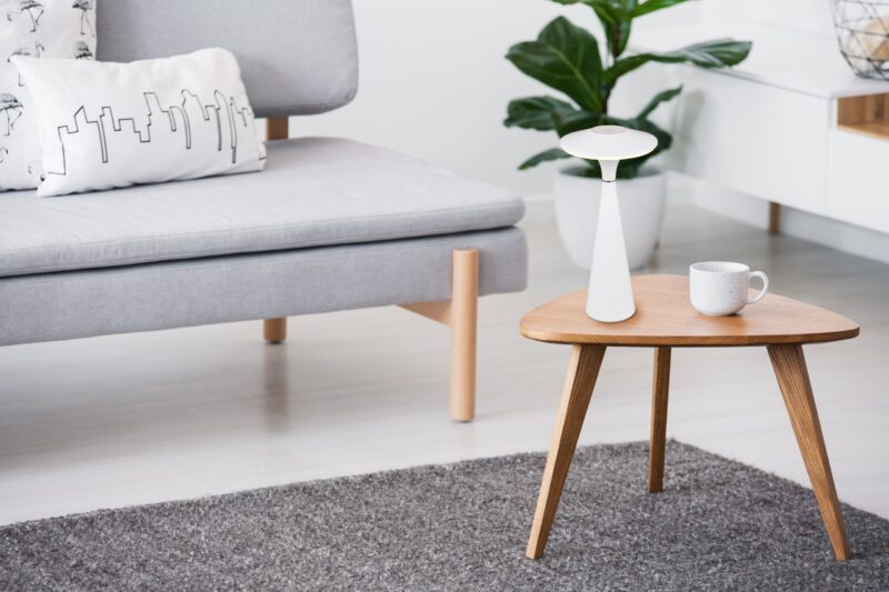 Oplaadbare retro tafellamp van wit kunststof Torrez - Afbeelding 6