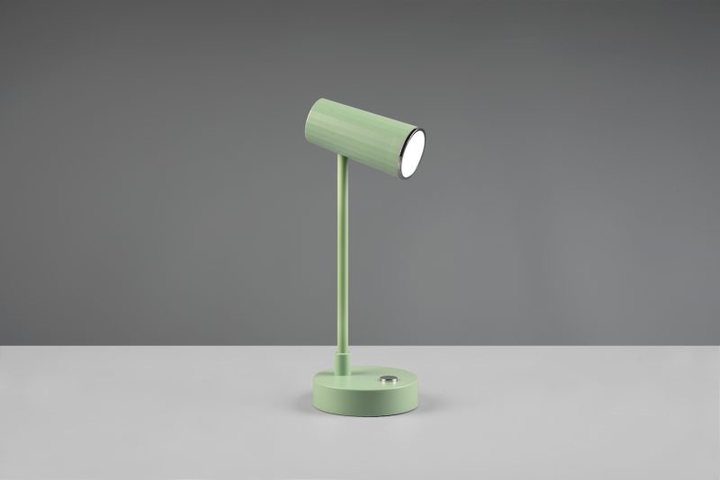 Oplaadbare vintage groene tafellamp met drukschakelaar Lenny - Afbeelding 2