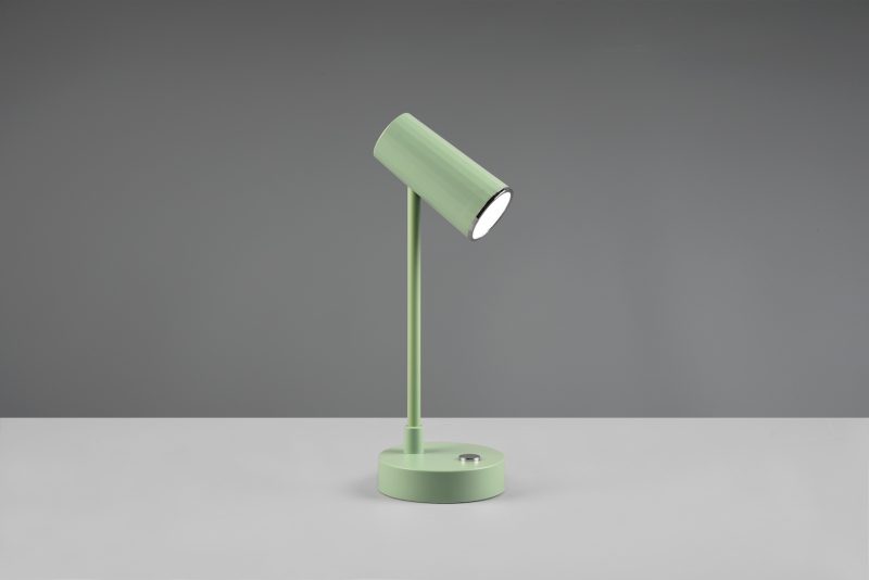 Oplaadbare vintage groene tafellamp met drukschakelaar Lenny - Afbeelding 3