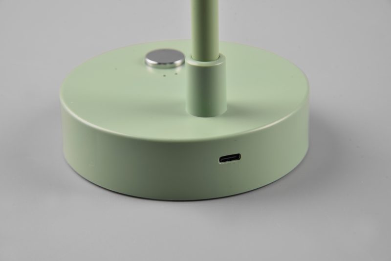 Oplaadbare vintage groene tafellamp met drukschakelaar Lenny - Afbeelding 5