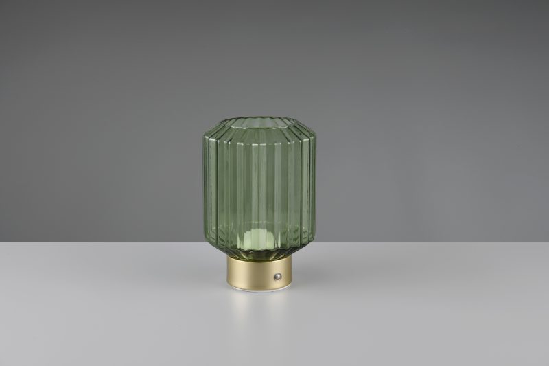 Oplaadbare vintage ronde tafellamp met groen rookglas Lord - Afbeelding 4