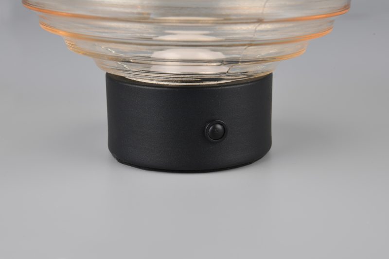 Oplaadbare vintage tafellamp met roze rookglas Earl - Afbeelding 2