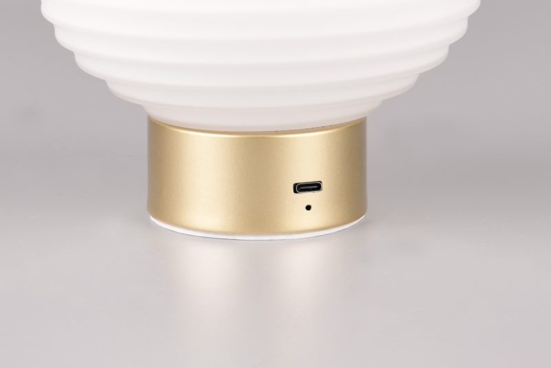 Oplaadbare vintage witte ronde tafellamp Earl - Afbeelding 3