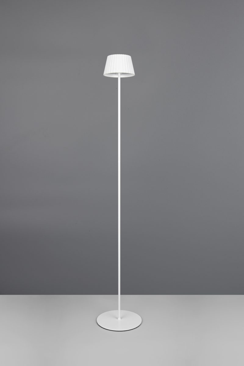 Oplaadbare witte metalen binnen/buiten vloerlamp Suarez - Afbeelding 5
